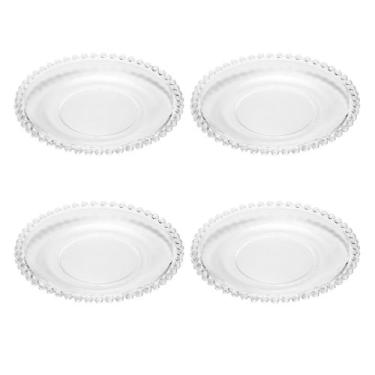 Imagem de Conjunto de 4 Pratos Sobremesa de Cristal Pearl 20cm - Wolff, Transpar