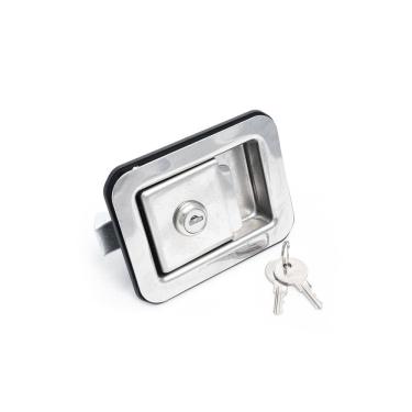 Imagem de Maçaneta Externa Polído Aço Inox Bagageiros Baús ônibus [F103]