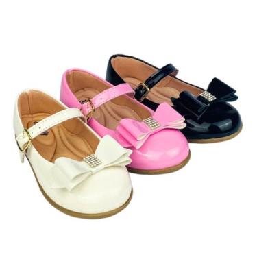 Imagem de Kit Com 3 Pares Sapatilha Infantil Menina Boneca Verniz Confortável SP