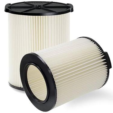 Imagem de Pacote com 2 filtros de substituição padrão para aspirador de pó molhado/seco VF4000 para Ridgid 72947 Vacs 5-20 Gal Shop Vac Também serve para Craftsman 17816, Husky 6-9 Gal WD5500 WD0671 RV2400A RV2600B