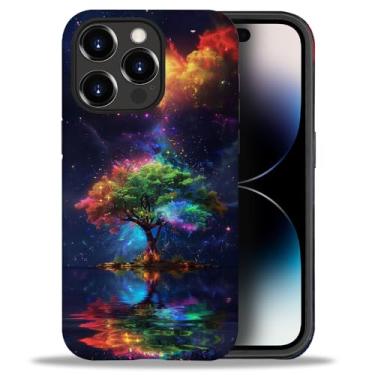 Imagem de yicomon Capa compatível com iPhone 14 Pro Max, linda estampa de árvore da vida, capa de telefone durável, moderna, engraçada, capa protetora macia antiarranhões à prova de choque