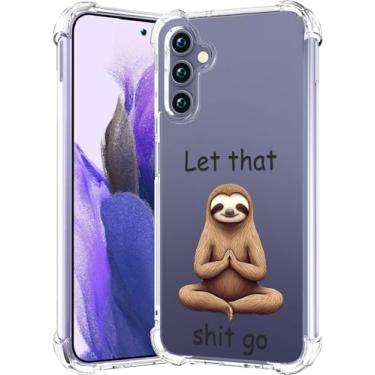 Imagem de CCFUNCASE Compatível com Samsung Galaxy S24 / S25 Capa transparente fofa para mulheres - Capas de telefone robustas Funda Capa protetora (marrom Bradypod preguiça meditando)