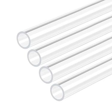 Imagem de DMiotech 4 tubos de plástico rígido de acrílico transparente de 8 mm x 10 mm de 30 cm para tubo de água de aquário, sistema de resfriamento de água, encanamento