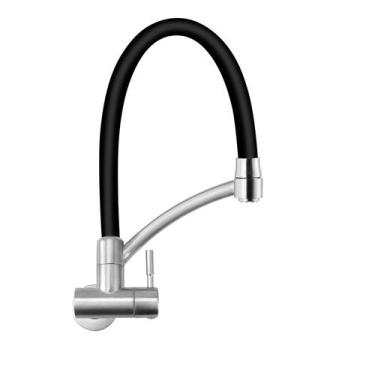Imagem de Torneira Cozinha Gourmet Parede Flexível Extensível Preto - Modelar