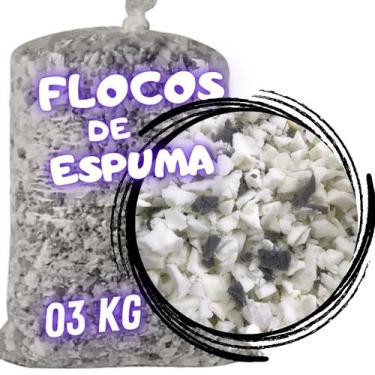 Imagem de Flocos de Espuma 3Kg para enchimento de Puff Travesseiros Almofada Art