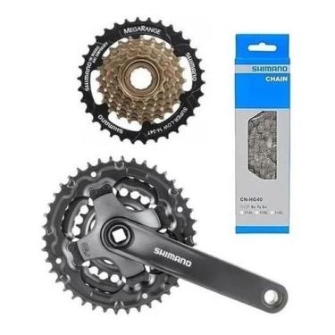 Imagem de Kit Relação Shimano 21v Pedivela + Corrente + Catraca Mega