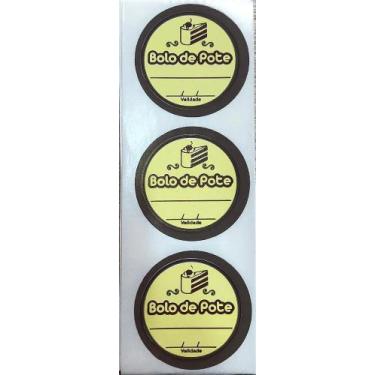 Imagem de Etiqueta Adesiva Bolo de Pote Amarela com 60 un. Rizzo - Hiper Embalag