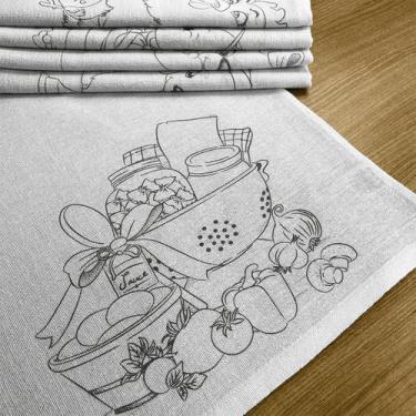 Imagem de Pano De Prato Com Bainha Riscado 67x41 - 200 Unidades - Barca Utilidad