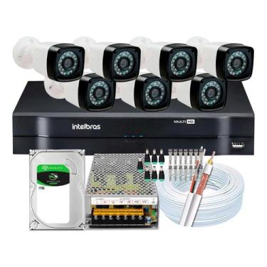 Imagem de Kit 7 Câmeras Segurança Intelbras 720p 1mp Dvr Mhdx 8 Ch