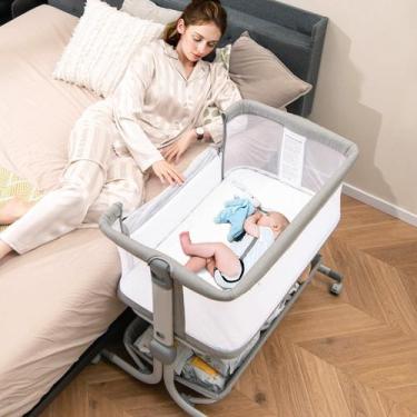 Imagem de Berço de Bebê INFANS 3 em 1 com Colchão - Cinza