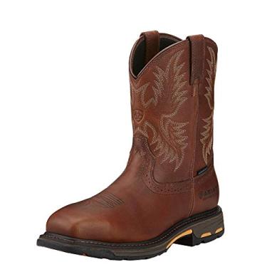 Imagem de Bota de trabalho masculina ARIAT Workhog bico quadrado largo CSA impermeável composto bico, Dark Copper, 8