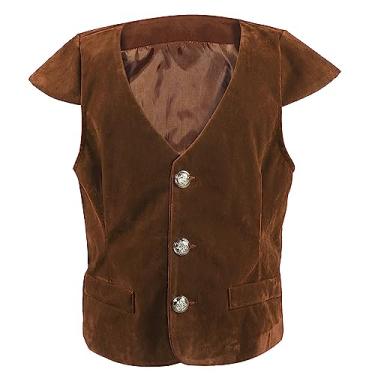 Imagem de AGCOAH Boys Brown Vest Steampunk Vest Kids Pirate Vest Wonka Costume Brown Renaissance Vest (Brown vest-XS)