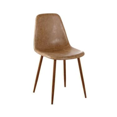 Imagem de Cadeira De Jantar Tania Pu Marrom Base Nogueira Rivatti