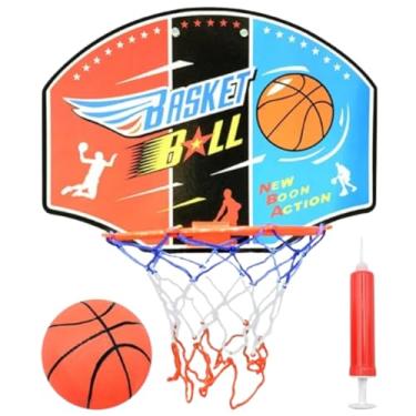 Imagem de Tabela de Basquete Infantil com Bola e Bomba, 35cm, Cesta com Rede Colorida