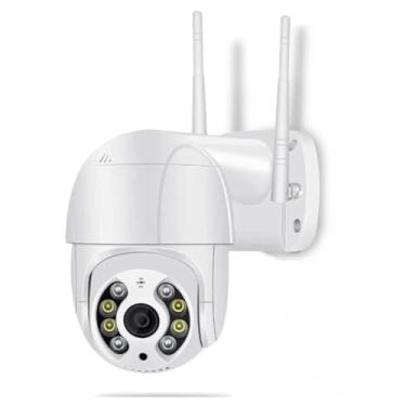 Imagem de Câmera de Vigilância e Segurança Externa Wi-Fi Full HD 1080p a Prova D’Água Áudio Bidirecional e Alarme Infravermelho Gira 360 e Visão Noturna