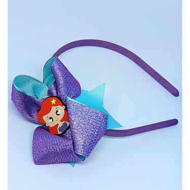Imagem de Tiara de Cabelo Infantil Menina Arquinho com Laço Personagem Disney Frozen Stitch Lilo Angel Festa Aniversário Tematica