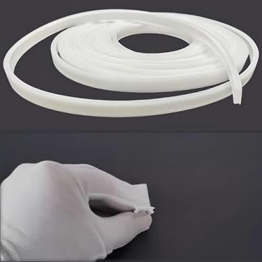 Imagem de KSDLMPA Capa de LED de silicone de 5 m, perfil de alumínio, difusor de canal de silicone, linha de abajur de policarbonato flexível para fitas de luzes, lâmpada de teto, instalação substituível sob a