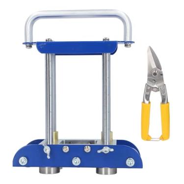 Imagem de Dobrador de rolo de borda de 2 estações, ferramenta manual de chapa metálica com alça e tesoura de liga de alumínio máquina de dobrar rolo de ângulo de 0-90° dobrador manual para dobrar aço, alumínio,