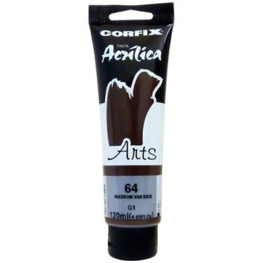 Imagem de Tinta Acrílica Arts Corfix 120ml G1 - 85120, 064 - MARROM VAN DICK