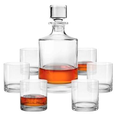 Imagem de Jogo de Garrafa e Copos de Cristal 7 Peças - Bohemia Crystal e Fracala
