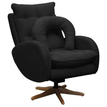 Imagem de Poltrona de Amamentação Base Giratória e Balanço em Madeira Angra Velu