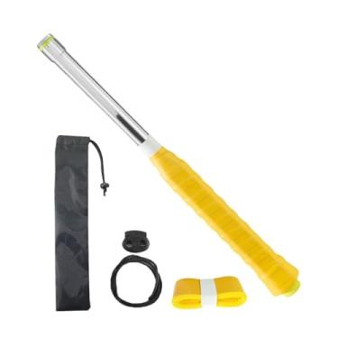 Imagem de oshhni Badminton Racket Swing Stick para iniciante com som, ferramenta auxiliar ajustável Ferramenta de treinamento de badminton para escritórios de parques, Amarelo