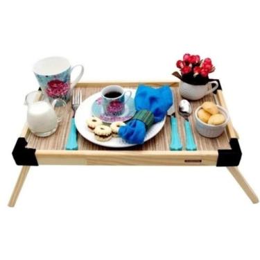 Imagem de Bandeja Mesa para Servir Café da Manhã na Cama Pés Dobráveis dia das m