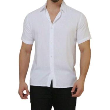 Imagem de Camisa De Botão Masculina Manga Curta Social Verão Slim - Mitchelgutto