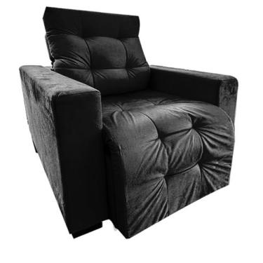 Imagem de Poltrona Amamentação Retratil E Reclinavel Cris - Silverio Decor, Pret