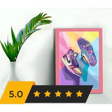 Imagem de Quadro Decorativo Jordan Pop Art Loja Escritório+Vidro 33x25