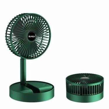 Imagem de Ventilador Portátil Super, Mini Dobrável Recarregável, 7200mAh, USB, Bivolt 110V/220V, Verde
