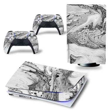 Imagem de Skin Wrap Compatible with PS5 Disc Console, Protective Vinyl Sticker Decal Cover for Wireless Controller (Grey)