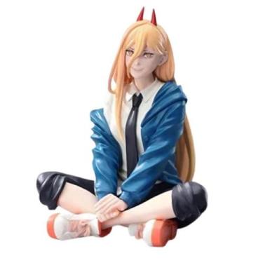 Imagem de 15cm Anime Chainsaw Man Action Figure Posição Sentada Modelo Colecioná