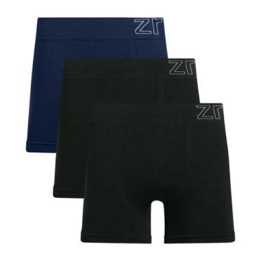 Imagem de Kit 3 Cuecas Boxer Masculina Zee Rucci Microfibra Sem Costura Lisa - Z