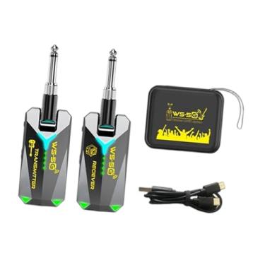 Imagem de MERIGLARE de guitarra de 5,8 GHz, transmissor e receptor de transmissão de longo alcance recarregável para violinos e instrumentos elétricos