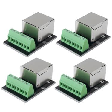 Imagem de Be In Your Mind Conector terminal fêmea único Ethernet RJ45 4X 2,54 mm passo 8 pinos RJ45 adaptador de bloco terminal Ethernet