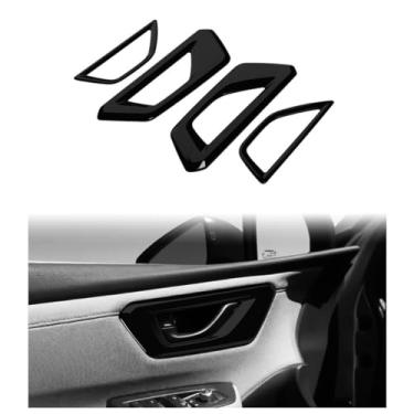 Imagem de TENWIND Tampa da moldura da maçaneta interna do carro compatível com acessórios Subaru Forester 2025+ (preto brilhante)