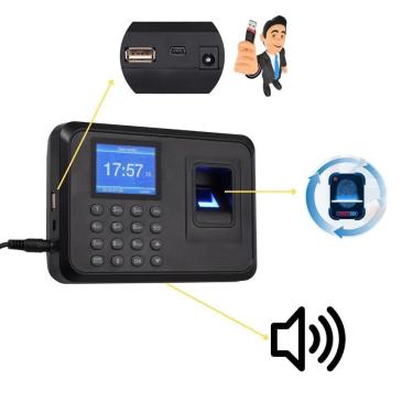 Imagem de Relogio De Ponto Biometrico Impressao Digital Eletronico