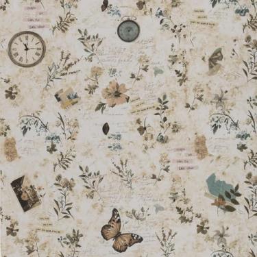 Imagem de TANONE Papel de parede de jornal 45.0 cm x 78.8'' literatura e arte língua francesa papel de contato autoadesivo papel de parede para bancadas, armários, dormitório decorativo, móveis antigos