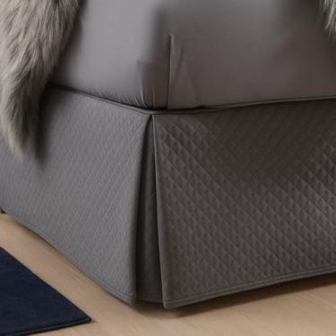 Imagem de Saia para Cama Box Solteiro Matelada Lindas em Poliéster Vários Tamanhos(Cinza-King)