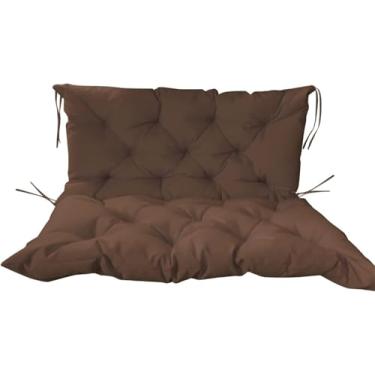 Imagem de Almofadas De Banco Externo Com Encosto, Almofadas De Banco De Substituição Reclináveis Impermeáveis De 2 Ou 3 Lugares Com Alças Para Móveis De Varanda De Jard, Brown, 150 * 100 * 10cm