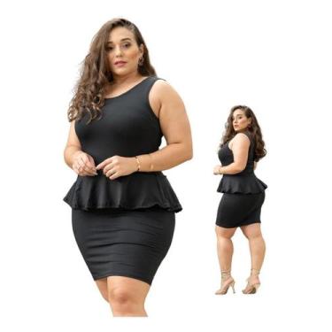 Imagem de Vestido Peplum Plus Size Tamanhos Grandes - Ziriguipê, Manequim 50, Ma