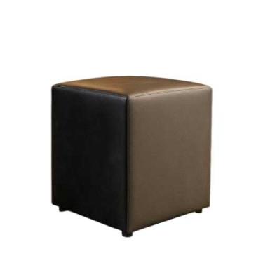 Imagem de Puff Banqueta Quadrado Decorativo Reforçado Courino 35x35(Marrom escuro)