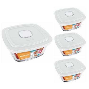 Imagem de Pote De Vidro Quadrado Marinex Facilita Vap C/ Tampa 2L 3Un - NADIR FI