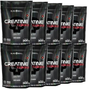 Imagem de 10x Creatine Turbo Monohidratada Black Skull 300g Sem Sabor