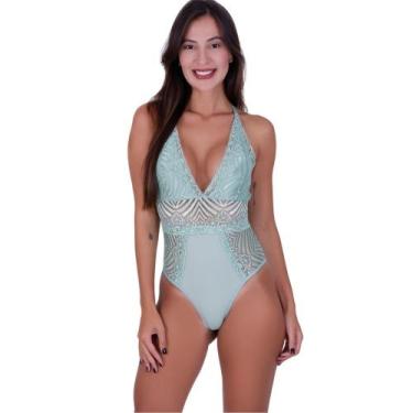 Imagem de Body sem Bojo Feminino Decote Profundo com Detalhe em Renda -c4 BODY P