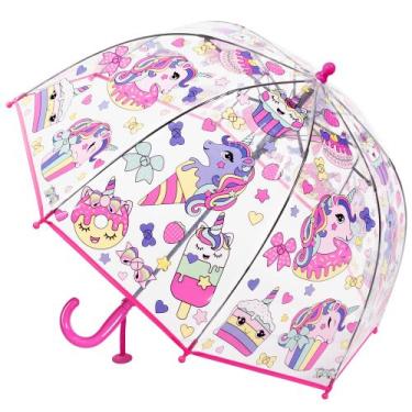 Imagem de Guarda-chuva Cybyq-Family Kids Clear Dome à prova de vento rosa pônei