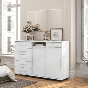 Imagem de Comoda Austria branco brilho - CASA H