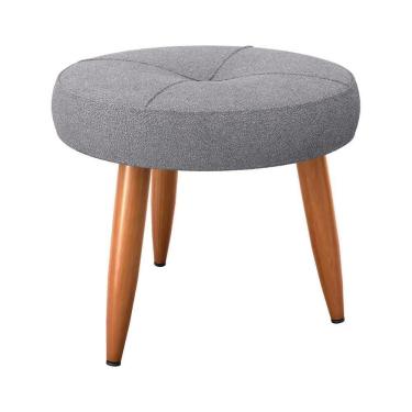 Imagem de Puff Baixo Decorativo Para Descanço Havana Matrix Boucle Cinza