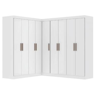 Imagem de Quarto Modulado de Canto Madrid com 9 Portas Branco